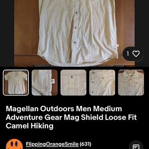 Magellan Outdoors Beige Button-Up Shirt